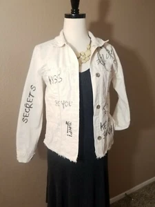 ZARA KIDS GIRLS STREET ART DENIM DISTRESSED JACKET SIZE 11/12,Long-sleeve - Picture 1 of 9