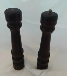 Vintage Wood Salt & Pepper Grinder Mill Set Fernanda Large Gourmet retro 12 inch - Picture 1 of 8