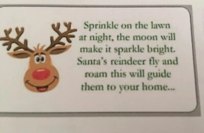 63 Magic Reindeer Food DUST Stickers Labels School Party Christmas Fete Fairs