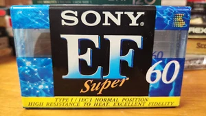 Sony EF Super 60 Minute Type 1 Normal Position Sealed Blank Audio Cassette Tape - Picture 1 of 2