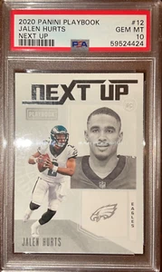 2020 Panini Playbook — Next Up — Jalen Hurts — ROOKIE — 💎 MINT PSA 10 — pop 34 - Picture 1 of 3