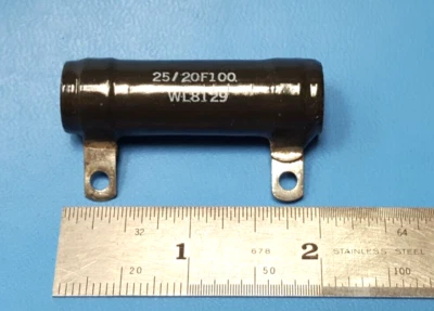 FIXED POWER RESISTOR, 25F100, WARD LEONARD , 100 ohm, 5%. 25W, 5905-00-100-4990 - Image 1 of 3