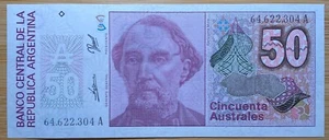 ARGENTINE BILLET DE 50 AUSTRALES (BILL 165) - Picture 1 of 2