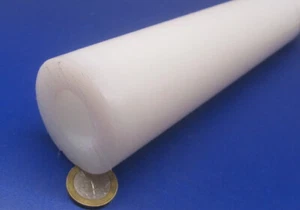 UHMW White Round Tube  2.00" OD Oversized x 1.00" ID Undersized x 60" Length - Picture 1 of 7