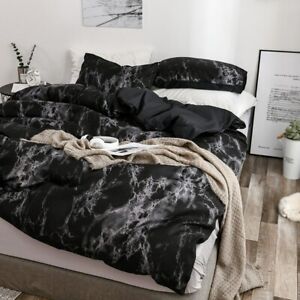 Marbling Bed Set Skin-Friendly Bedclothes Double Side Quilt Cover And Pillowcase