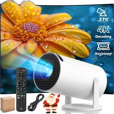 Mini 4K Projector for Bedroom | Portable Home Cinema, Bluetooth WiFi,Phone Video - Image 1 of 4