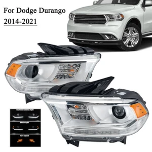 Left+Right HID Headlight W/LED DRL Lamps Clear For Dodge Durango 2014 2015-2021 - Bild 1 von 13