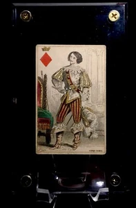 um 1850 handkolorierte antike Spielkarten historisch graviert König Hof einzeln - Bild 1 von 12