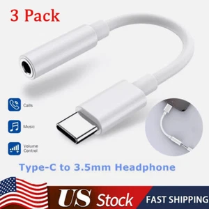 3x USB-C Type C Adapter Port to 3.5MM Aux Audio Jack Earphone Headphone Cable - Picture 1 of 14