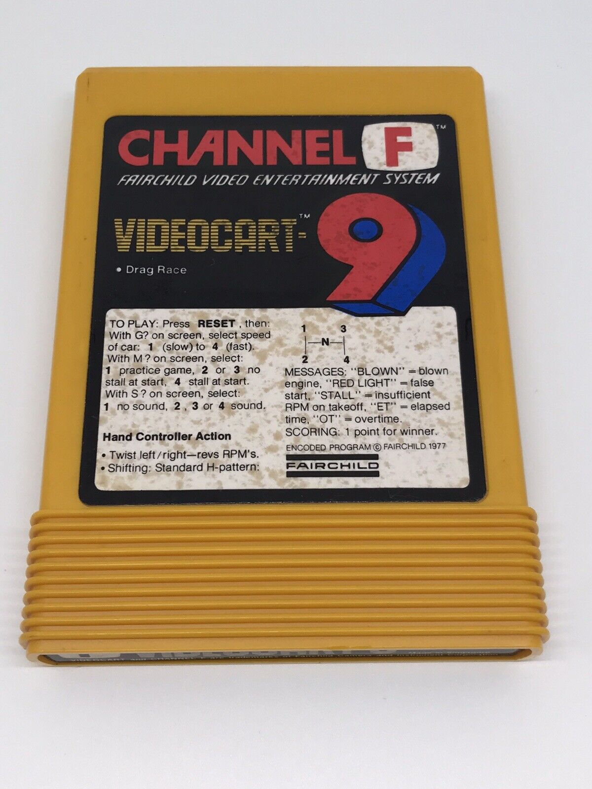 Fairchild Channel F VideoCart 9 Drag Race