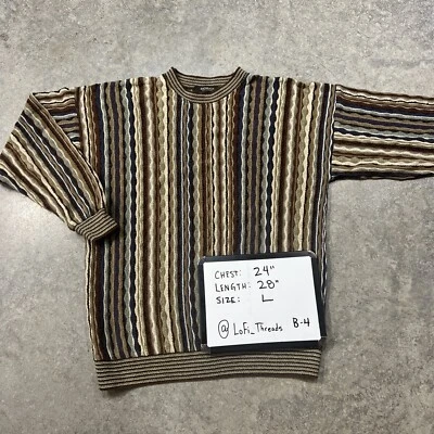 Suéter Bachrach Vintage Años 90 COOGI Biggie Cosby Estilo Grueso Tejido 3D Talla L Foto 1 de 4