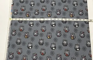 Gray NBC Badges - Cotton Fabric By The Yard - CP71649 - Characters Portraits Web - Picture 1 of 2