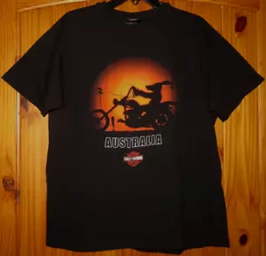 HARLEY DAVIDSON Black MACKAY MOTORCYCLES Queensland AUSTRALIA T-Shirt L/XL (?) - Picture 1 of 4