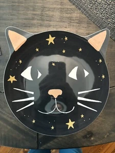 Pottery Barn Disney Plate Halloween Holiday party school black cat SET 4 gift , - Picture 1 of 16