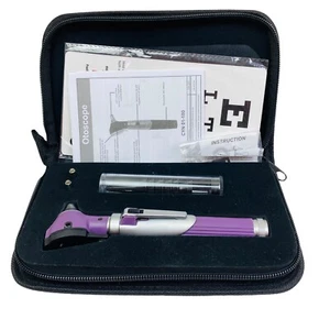 Cynamed CYN-01-180 PRP Mini Otoscope Fiber Optic Set w/ Case Portable Purple New - Picture 1 of 3