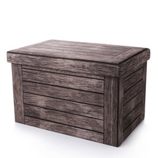 Pouf Contenitore Sgabello Sedia a Cubo Pieghevole Poggiapiedi Cassapanca SH22dc