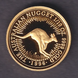 Australia.  1996 1/10th oz Gold - $15. Nugget Series - Kangaroo, Proof in Holder - Bild 1 von 4