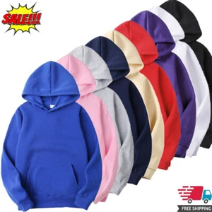 Herren Einfarbiger Pullover Kapuzenpullover Freizeit Langärmlig Klassisch Top > - Picture 1 of 21