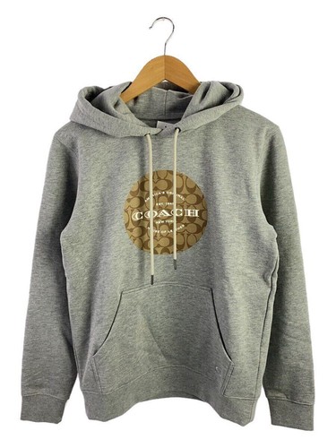 Felpa Coach con cappuccio XS cotone grigio tinta unita F78299 usata