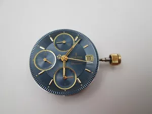 Máquina y esfera cronógrafo Juvenia. Automático. Dial azul. Calibre ETA 7750 - Imagen 1 de 8