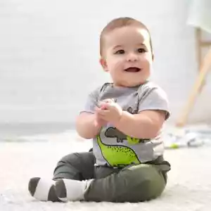 Carter's Baby Boys' 2-Piece Dinosaur Bodysuit/Top & Pants/Shorts Set NB-24M - Picture 1 of 9