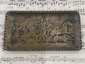 Antique French Max Le Verrier Bronze Tray Roman Horse Lion c1940 - Picture 1 of 5