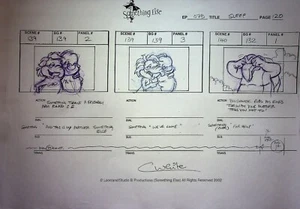 Something Else 2003 Serie de TV COLIN WHITE Producción Storyboard Lápiz KIKA #WC - Imagen 1 de 2