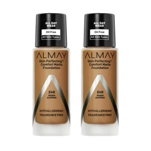 2-Pack Almay Skin Perfecting Comfort Matte Foundation, Hypoallergenic 240 Armond - Picture 1 of 1