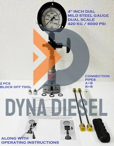 Testeur Pop de buse d'injecteur diesel double échelle jauge 420 KG 6000 PSI +... - Imagen 1 de 12