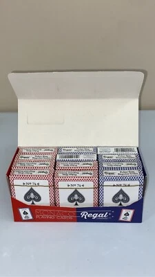 QTY (12) Regal Monaco Standard Playing Cards - NEW SEALED #74 (6) Red (6) Blue - Image 1 of 4