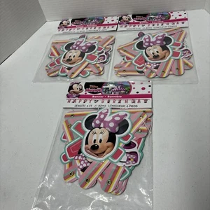 Disney Minnie Mouse Happy Birthday Letter Banner 6ft Long Set Of 3 - Picture 1 of 6