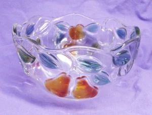 Vintage Glas Obstschale Mikasa "Garden Harvest" Klarglas 8,5" Hostess Bowl - Bild 1 von 5