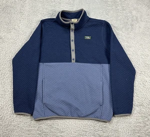 L.L. Bean Sweatshirt Youth Large 14/16 Blue Quilted Snap Pullover Snap - Picture 1 of 9
