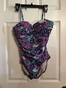 Womens Love Your Assets by Sara Blakely Spanx Floral One Piece Swimsuit Large - Picture 1 of 3