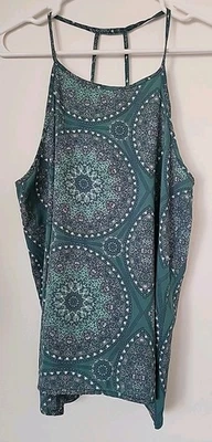 MUJER O'NEILL SURF PLAYA FLUIDA BOHO VERDE TIRAS CAMISETA SIN MANGAS FESTIVAL GRANDE Foto 1 de 4