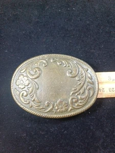 Vintage Wirbel geätztes Blumenmuster Messingschnalle Damen Western - Bild 1 von 7