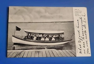 Vtg 1906 Asbury Park New Jersey NJ Lake Deal Boat Excursion RPPC Photo Postcard - Picture 1 of 3