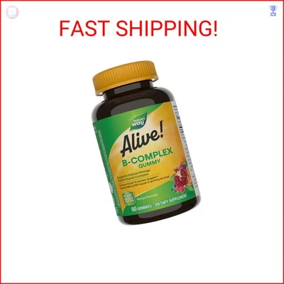 Nature's Way Alive! Жевательные резинки B-Complex, поддержка клеточной энергии*, 8 витаминов группы B, V - Изображение 1 из 2