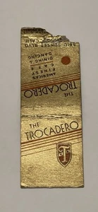 Cubierta de libro de cerillas vintage The Trocadero California 327B - Imagen 1 de 1
