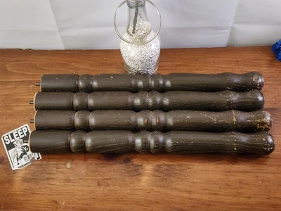 USADO- Pernas de mesa de fazenda, pernas para móveis conjunto de 4 madeira acabada 15 polegadas - Imagem 1 de 4