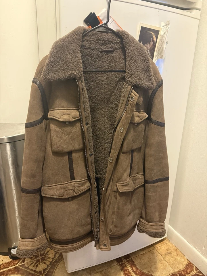 复古皮革羊皮剪绒外套 — 第 1/4 张图片