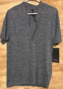 Neu mit Etikett Lululemon Metal Vent Surge SS halber Reißverschluss Herren Größe M schwarz $ 84 - Bild 1 von 9