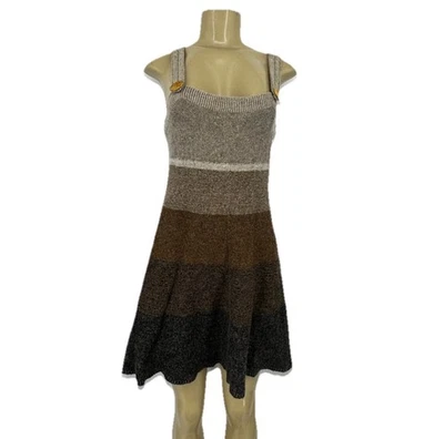 Free People小号女式女学生羊毛安哥拉混纺套衫条纹连衣裙TS7 — 第 1/4 张图片