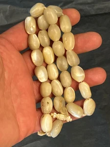 19c.Antique MOP Mother of Pearl Carved 29 Worry Beads Pilgrim Holi Lands 17mm - Picture 1 of 8