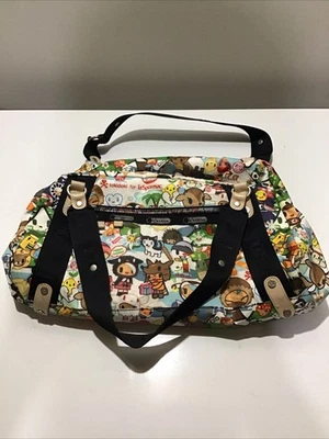 LeSportsac x tokidoki Tote Shoulder Boston Bag Multicolor Print Nylon USED - Image 1 of 4