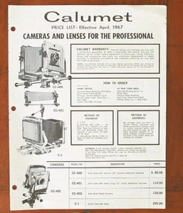 CALUMET PRICE LIST FOR 4/67, ILLUSTRATED/69489 - Picture 1 of 1