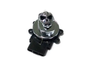 Chrome Ignition Switch with Chrome Skull Fits 1996-2013 Harley Davidsons - Picture 1 of 1