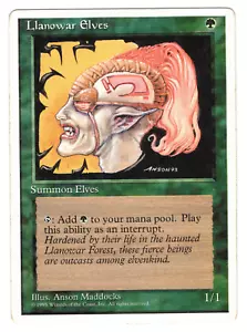 ►Magic-Style◄ MTG - Llanowar Elves - Alternate 4th Fourth Edition - Played - Picture 1 of 2