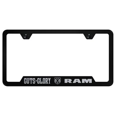 Dodge Ram Guts-Glory Laser Etched Logo Cut-Out License Plate Frame - Image 1 of 2