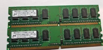 2gb (2x1GB) Micron MT8HTF12884AY-800G1 (HP 404574-888) 1Rx8 PC2-6400U DIMMs - Image 1 of 2